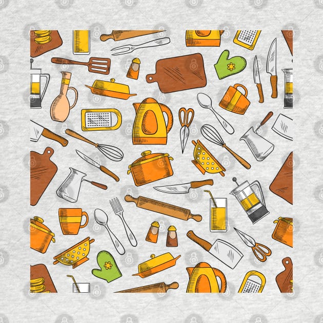 Cute Chef Kitchen Essentials Pattern by JustCreativity